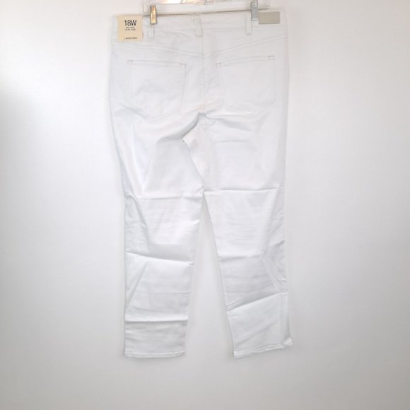New NWT Lands End White Mid Rise Slim Denim Jeans - Picture 3 of 9